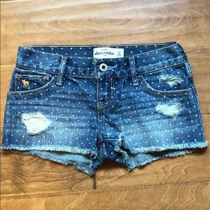 abercrombie kids polka dot denim shorts